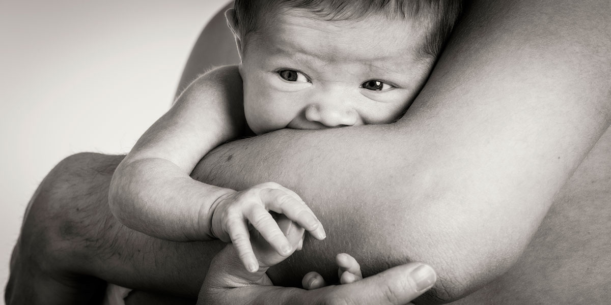 photo studio portrait bébé enfant noir et blanc