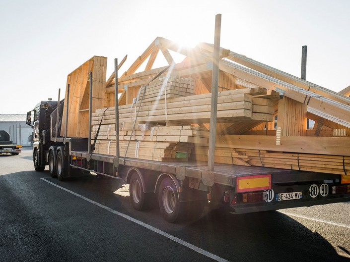 photo camion reportage industrie martin charpentes bois toul